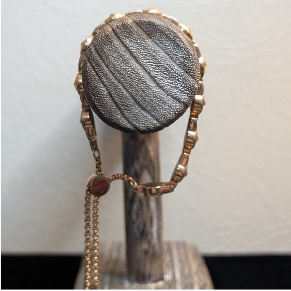 Abuzitos Yellow Topaz Crystal Brushed Gold Tone Adjustable Pull Chain Bracelet - Picture 2 of 5